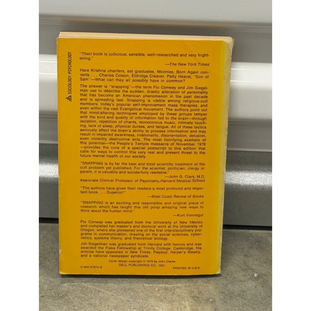 Snapping Epidemic of Sudden Personality Change Jim Siegelman 1978 Printed